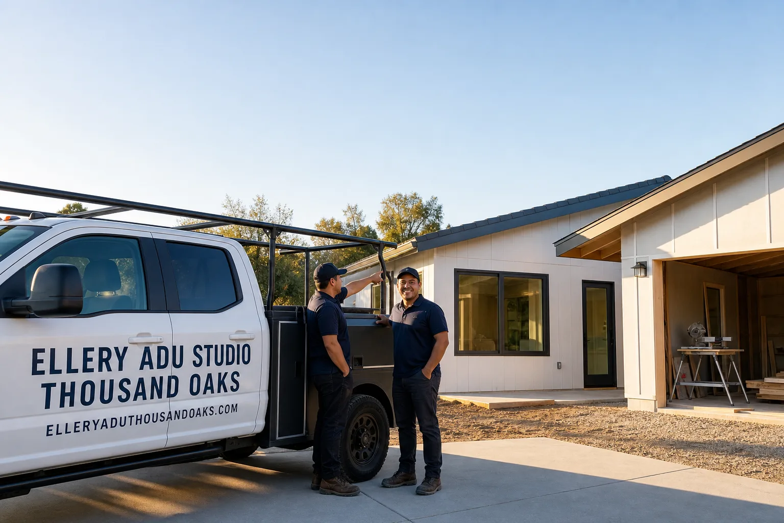 Ellery ADU Studio Thousand Oaks adu service vehicle and crew in Thousand Oaks, CA